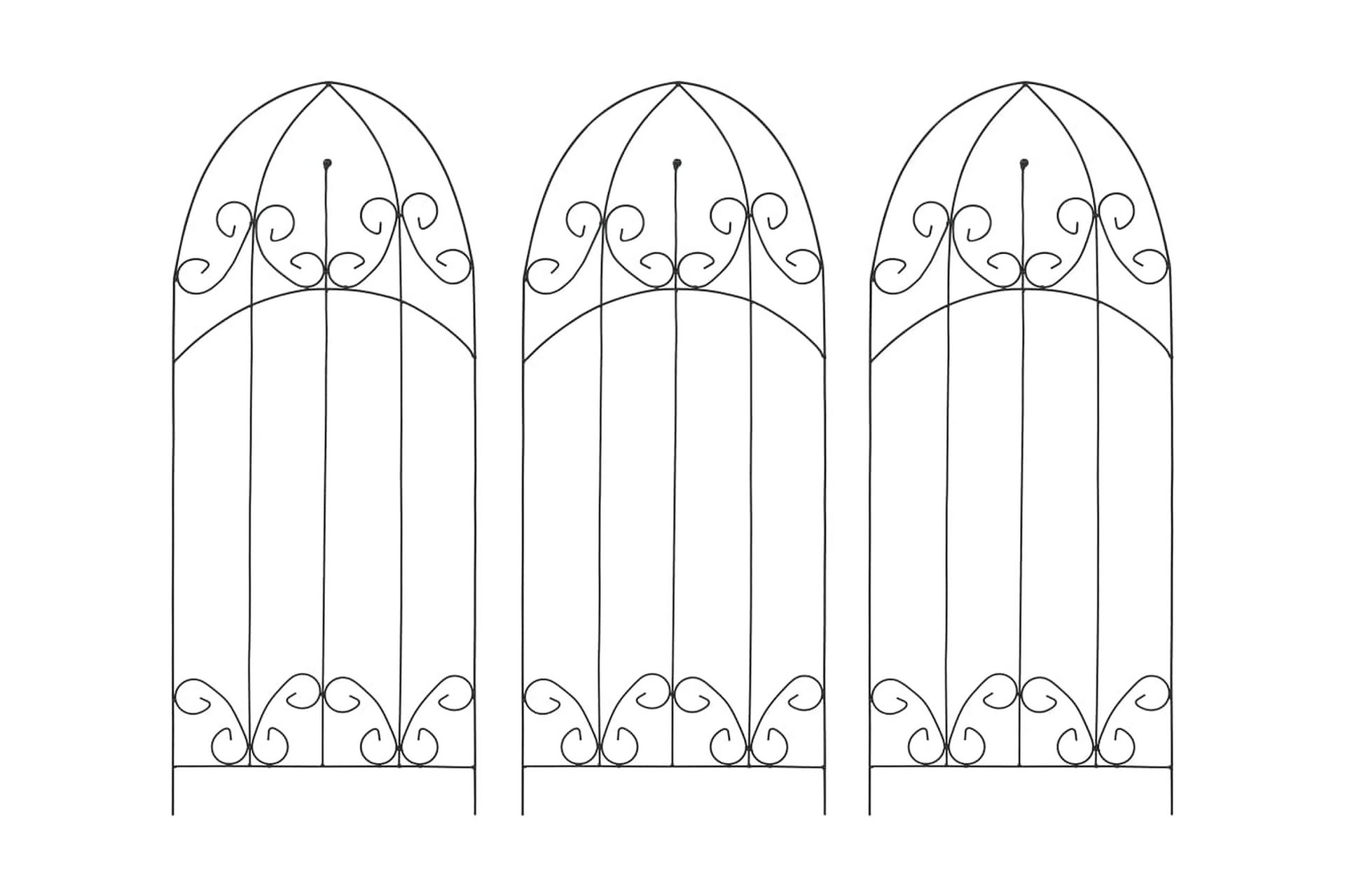 Planteklatrestativ 3 stk svart 40x100 cm jern - Hagemøbler - Solbeskyttelse - Avskjerming & vindskjerm - Espalier