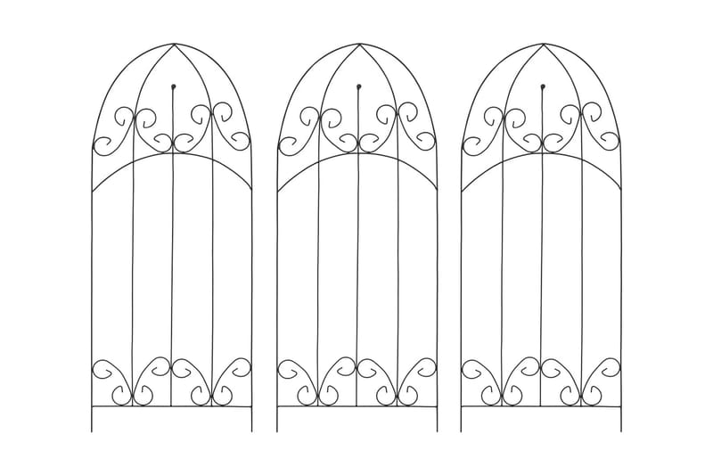 Planteklatrestativ 3 stk svart 40x100 cm jern - Hagemøbler - Solbeskyttelse - Avskjerming & vindskjerm - Espalier