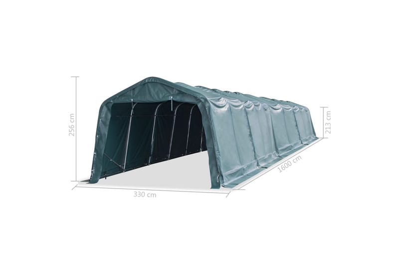 Flyttbart kvegtelt PVC 550 g/m² 3,3x16 m mørkegrønn - Sikkerhet & vindubeskyttelse veranda - Avskjerming & vindskjerm - Skjerm