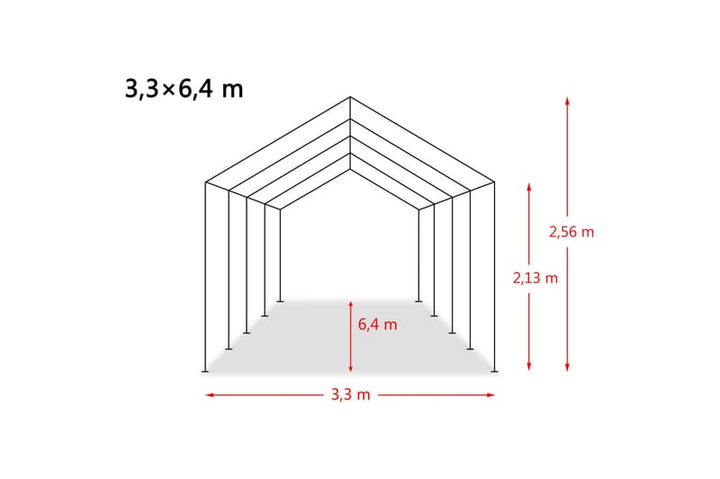 Flyttbart kvegtelt PVC 550 g/m² 3,3x6,4 m mørkegrønn - Sikkerhet & vindubeskyttelse veranda - Avskjerming & vindskjerm - Skjerm