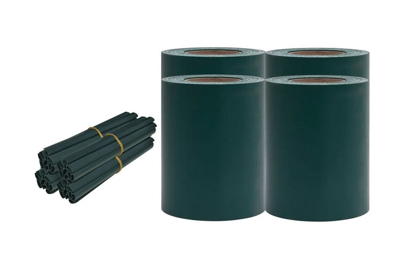 Hageskjerm 4 stk PVC 35x0,19 m matt grønn - grønn - Sikkerhet & vindubeskyttelse veranda - Avskjerming & vindskjerm - Skjerm
