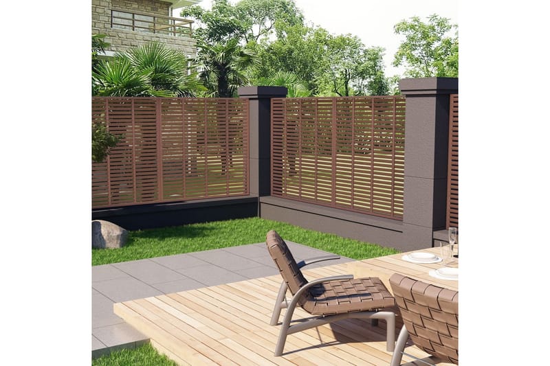 Lamellgjerde WPC 180x180 cm brun - Brun - Hagemøbler - Solbeskyttelse - Avskjerming & vindskjerm