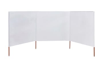 Vindskjerm 3 paneler stoff 400x80 cm sandhvit - Hvit - Hagemøbler - Solbeskyttelse - Avskjerming & vindskjerm - Skjerm