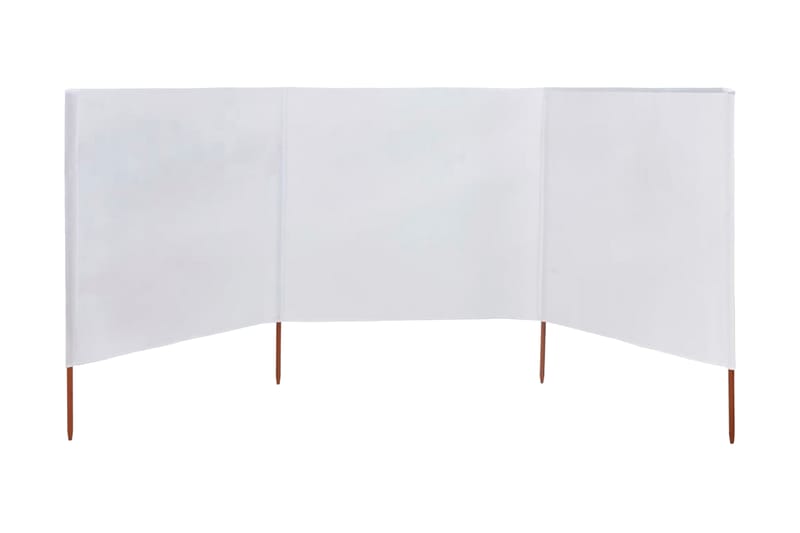 Vindskjerm 3 paneler stoff 400x80 cm sandhvit - Hvit - Hagemøbler - Solbeskyttelse - Avskjerming & vindskjerm - Skjerm