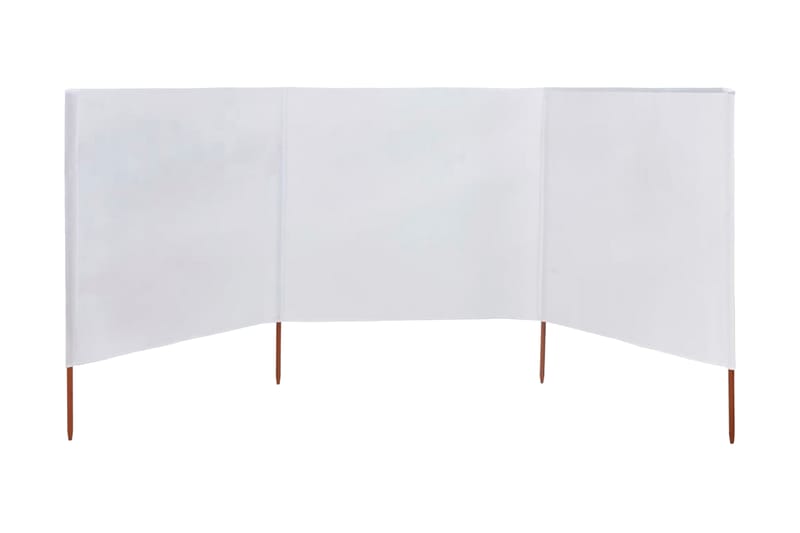 Vindskjerm 3 paneler stoff 400x80 cm sandhvit - Hvit - Sikkerhet & vindubeskyttelse veranda - Avskjerming & vindskjerm - Skjerm
