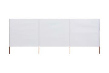 Vindskjerm 3 paneler stoff 400x80 cm sandhvit - Hvit - Hagemøbler - Solbeskyttelse - Avskjerming & vindskjerm - Skjerm