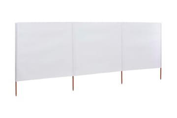 Vindskjerm 3 paneler stoff 400x80 cm sandhvit - Hvit - Hagemøbler - Solbeskyttelse - Avskjerming & vindskjerm - Skjerm