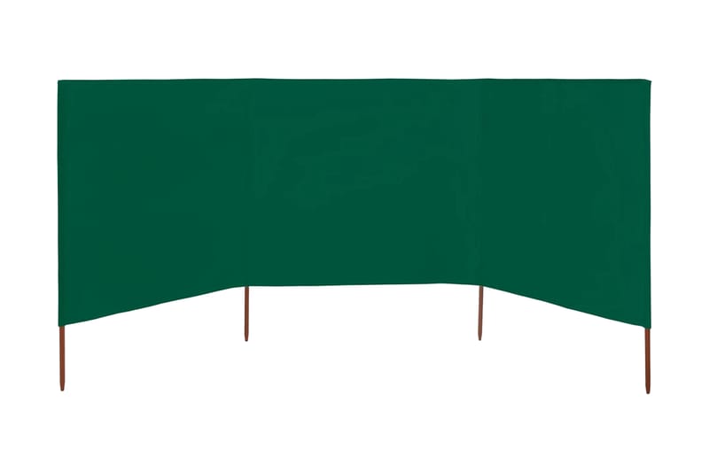 Vindskjerm 3 paneler stoff 400x160 cm grønn - Grønn - Hagemøbler - Solbeskyttelse - Avskjerming & vindskjerm - Skjerm