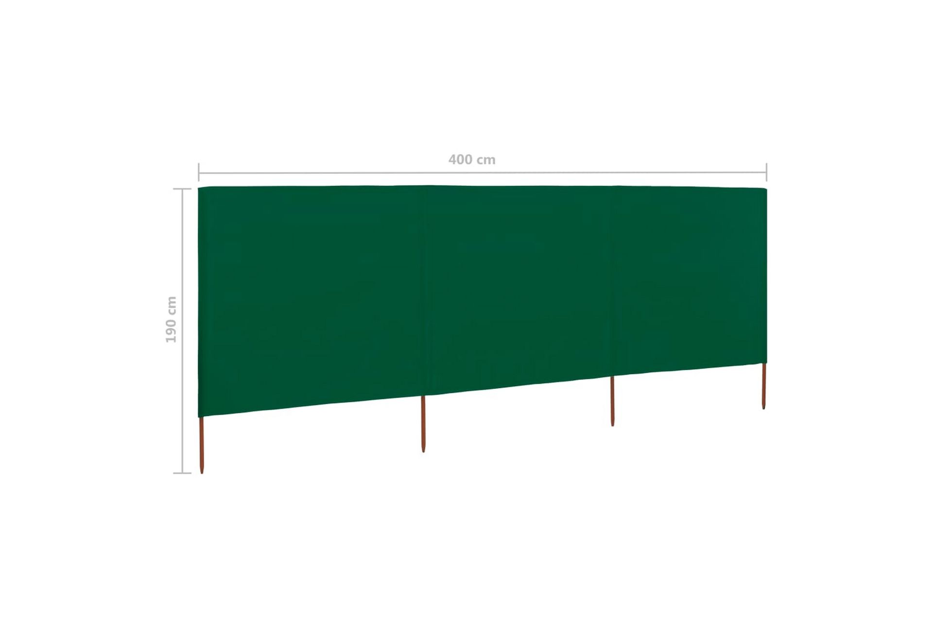 Vindskjerm 3 paneler stoff 400x160 cm grønn - Grønn - Hagemøbler - Solbeskyttelse - Avskjerming & vindskjerm - Skjerm