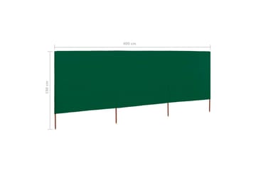 Vindskjerm 3 paneler stoff 400x160 cm grønn - Grønn - Hagemøbler - Solbeskyttelse - Avskjerming & vindskjerm - Skjerm