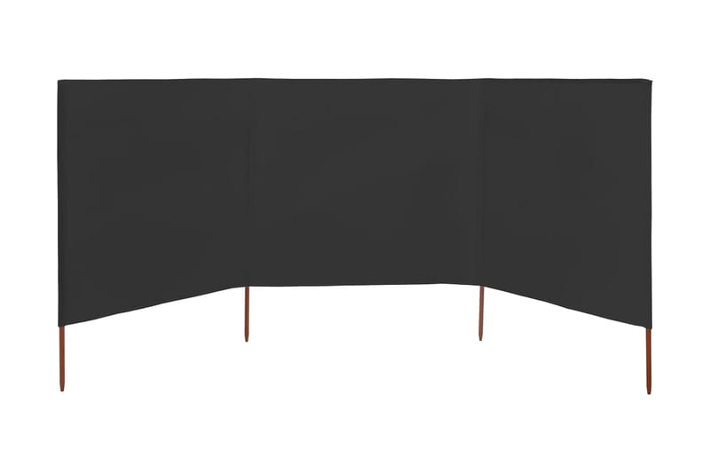 Vindskjerm 3 paneler stoff 400x160 cm antrasitt - Grå - Hagemøbler - Solbeskyttelse - Avskjerming & vindskjerm - Skjerm