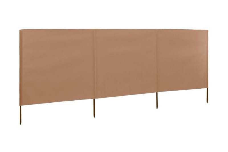 Vindskjerm 3 paneler stoff 400x80 cm gråbrun - Brun - Hagemøbler - Solbeskyttelse - Avskjerming & vindskjerm - Skjerm