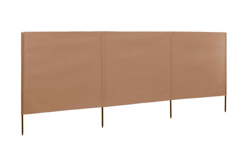 Vindskjerm 3 paneler stoff 400x80 cm gråbrun - Brun - Sikkerhet & vindubeskyttelse veranda - Avskjerming & vindskjerm - Skjerm