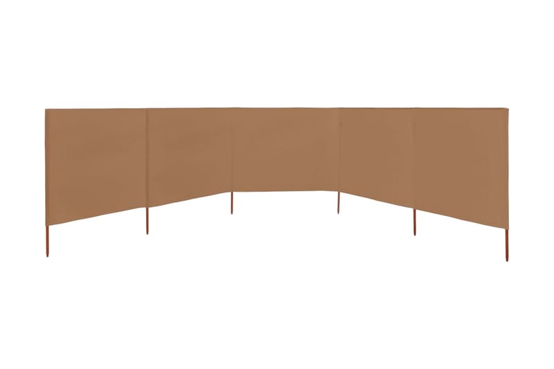 Vindskjerm 5 paneler stoff 600x80 cm gråbrun - Brun - Hagemøbler - Solbeskyttelse - Avskjerming & vindskjerm - Skjerm