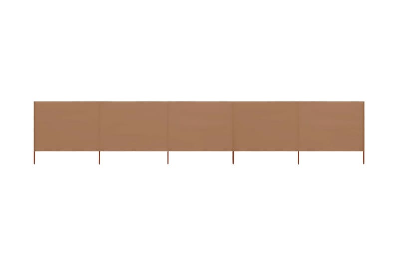 Vindskjerm 5 paneler stoff 600x80 cm gråbrun - Brun - Sikkerhet & vindubeskyttelse veranda - Avskjerming & vindskjerm - Skjerm