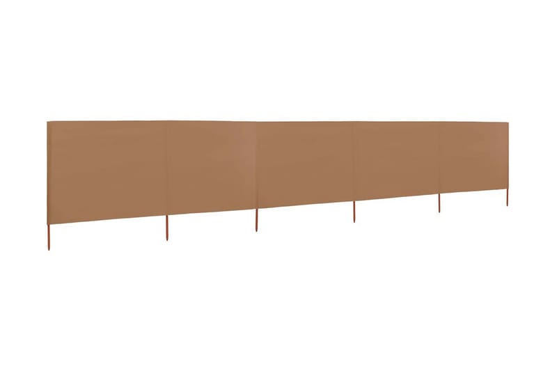 Vindskjerm 5 paneler stoff 600x80 cm gråbrun - Brun - Hagemøbler - Solbeskyttelse - Avskjerming & vindskjerm - Skjerm