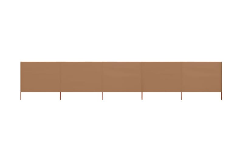 Vindskjerm 5 paneler stoff 600x120 cm gråbrun - Brun - Sikkerhet & vindubeskyttelse veranda - Avskjerming & vindskjerm - Skjerm