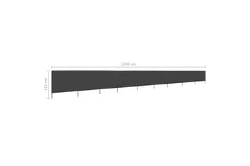 Vindskjerm 9 paneler stoff 1200x80 cm antrasitt - Grå - Hagemøbler - Solbeskyttelse - Avskjerming & vindskjerm - Skjerm