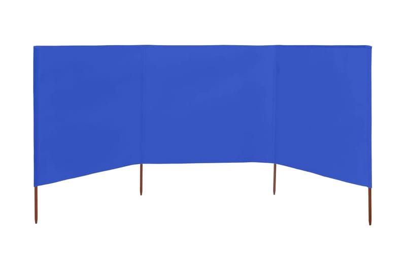 Vindskjermer 3 paneler stoff 400x80 cm asurblå - Blå - Hagemøbler - Solbeskyttelse - Avskjerming & vindskjerm - Skjerm