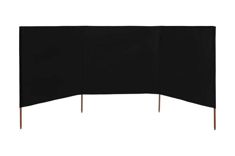 Vindskjermer 3 paneler stoff 400x120 cm svart - Svart - Sikkerhet & vindubeskyttelse veranda - Avskjerming & vindskjerm - Skjerm