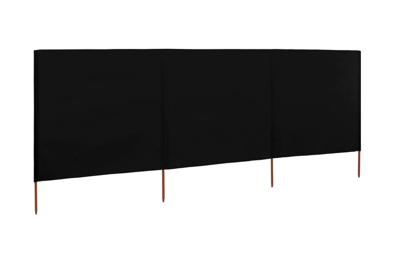 Vindskjermer 3 paneler stoff 400x120 cm svart - Svart - Sikkerhet & vindubeskyttelse veranda - Avskjerming & vindskjerm - Skjerm