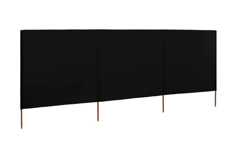 Vindskjermer 3 paneler stoff 400x120 cm svart - Svart - Hagemøbler - Solbeskyttelse - Avskjerming & vindskjerm - Skjerm