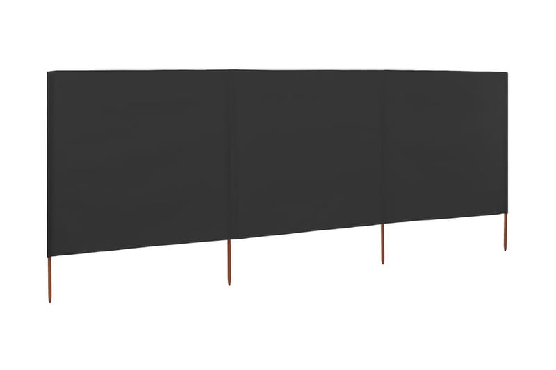 Vindskjerm 3 paneler stoff 400x80 cm antrasitt - Grå - Hagemøbler - Solbeskyttelse - Avskjerming & vindskjerm