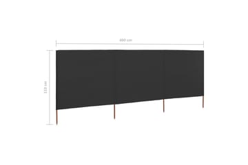Vindskjerm 3 paneler stoff 400x80 cm antrasitt - Grå - Hagemøbler - Solbeskyttelse - Avskjerming & vindskjerm