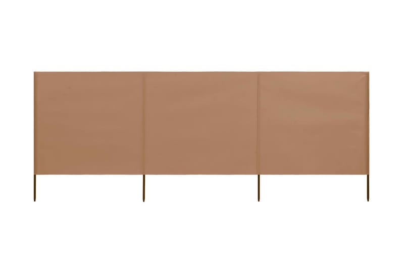Vindskjerm 3 paneler stoff 400x80 cm gråbrun - Brun - Skjerm - Sikkerhet & vindubeskyttelse veranda - Avskjerming & vindskjerm