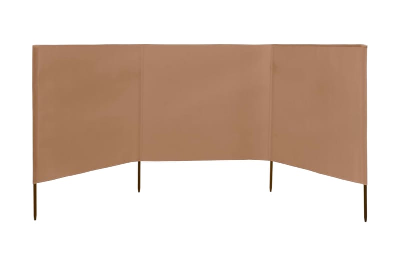 Vindskjerm 3 paneler stoff 400x160 cm gråbrun - Brun - Hagemøbler - Solbeskyttelse - Avskjerming & vindskjerm