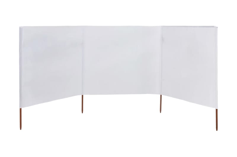 Vindskjerm 3 paneler stoff 400x120 cm hvit - Hagemøbler - Solbeskyttelse - Avskjerming & vindskjerm
