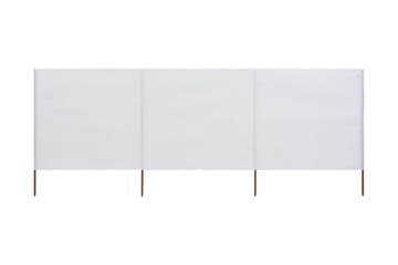 Vindskjerm 3 paneler stoff 400x120 cm hvit - Hagemøbler - Solbeskyttelse - Avskjerming & vindskjerm