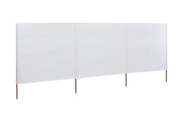 Vindskjerm 3 paneler stoff 400x120 cm hvit - Hagemøbler - Solbeskyttelse - Avskjerming & vindskjerm