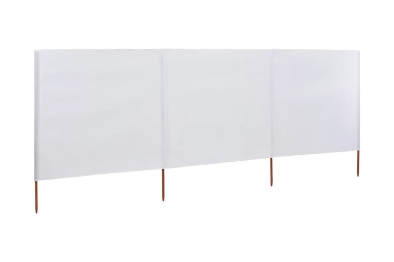 Vindskjerm 3 paneler stoff 400x120 cm hvit - Hagemøbler - Solbeskyttelse - Avskjerming & vindskjerm