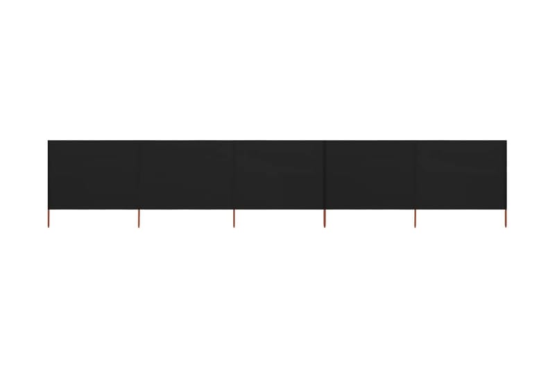 Vindskjerm 5 paneler stoff 600x160 cm svart - Svart - Hagemøbler - Solbeskyttelse - Avskjerming & vindskjerm