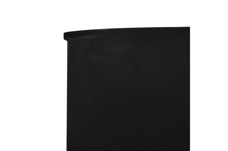 Vindskjerm 5 paneler stoff 600x160 cm svart - Svart - Hagemøbler - Solbeskyttelse - Avskjerming & vindskjerm