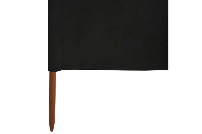 Vindskjerm 5 paneler stoff 600x160 cm svart - Svart - Hagemøbler - Solbeskyttelse - Avskjerming & vindskjerm