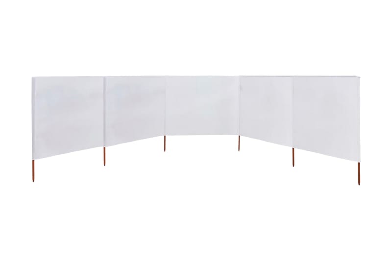 Vindskjerm 5 paneler stoff 600x120 cm sandhvit - Hvit - Sikkerhet & vindubeskyttelse veranda - Avskjerming & vindskjerm - Skjerm