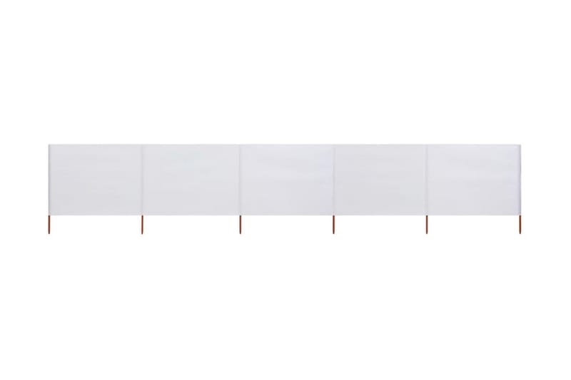 Vindskjerm 5 paneler stoff 600x120 cm sandhvit - Hvit - Hagemøbler - Solbeskyttelse - Avskjerming & vindskjerm