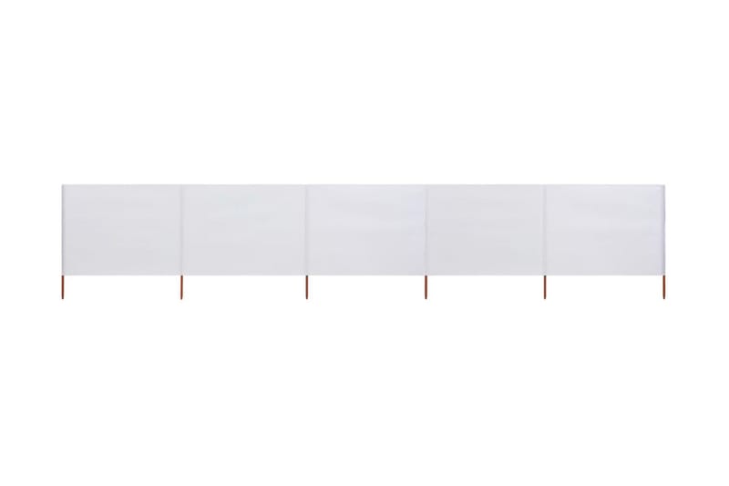 Vindskjerm 5 paneler stoff 600x120 cm sandhvit - Hvit - Sikkerhet & vindubeskyttelse veranda - Avskjerming & vindskjerm - Skjerm