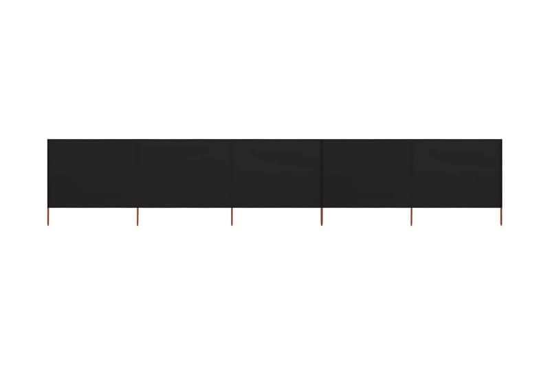 Vindskjerm 5 paneler stoff 600x80 cm svart - Svart - Hagemøbler - Solbeskyttelse - Avskjerming & vindskjerm