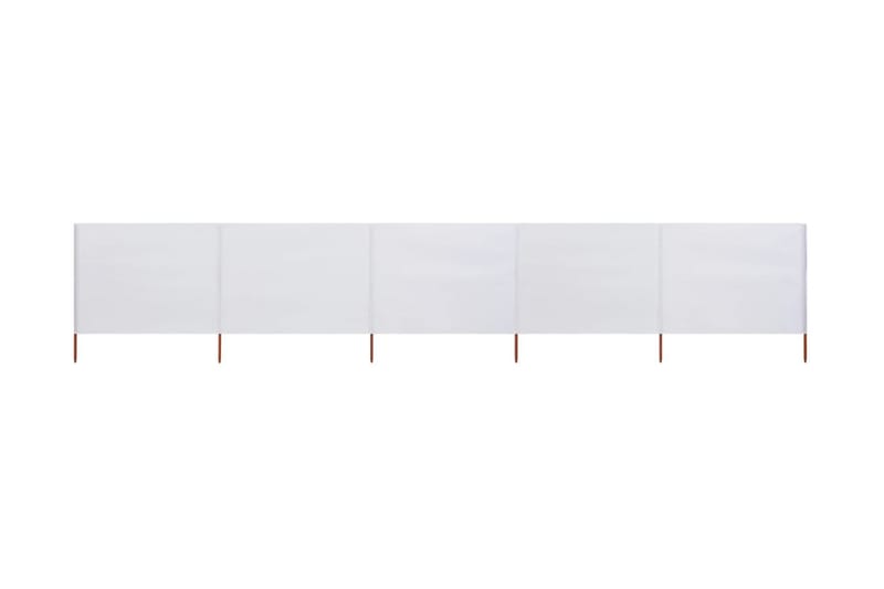 Vindskjerm 5 paneler stoff 600x80 cm sandhvit - Hvit - Sikkerhet & vindubeskyttelse veranda - Avskjerming & vindskjerm - Skjerm