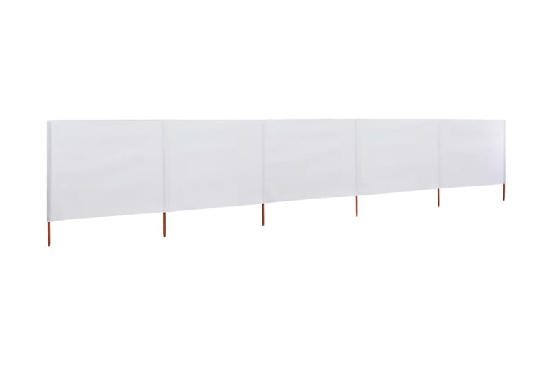 Vindskjerm 5 paneler stoff 600x80 cm sandhvit - Hvit - Hagemøbler - Solbeskyttelse - Avskjerming & vindskjerm