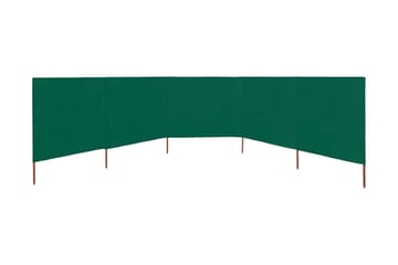 Vindskjerm 5 paneler stoff 600x80 cm grønn - Grønn - Hagemøbler - Solbeskyttelse - Avskjerming & vindskjerm