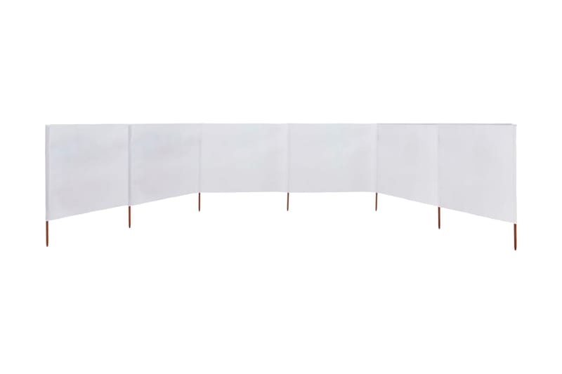 Vindskjerm 6 paneler stoff 800x120 cm sandhvit - Hvit - Hagemøbler - Solbeskyttelse - Avskjerming & vindskjerm