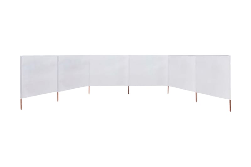 Vindskjerm 6 paneler stoff 800x120 cm sandhvit - Hvit - Sikkerhet & vindubeskyttelse veranda - Avskjerming & vindskjerm - Skjerm