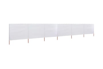 Vindskjerm 6 paneler stoff 800x120 cm sandhvit - Hvit - Hagemøbler - Solbeskyttelse - Avskjerming & vindskjerm