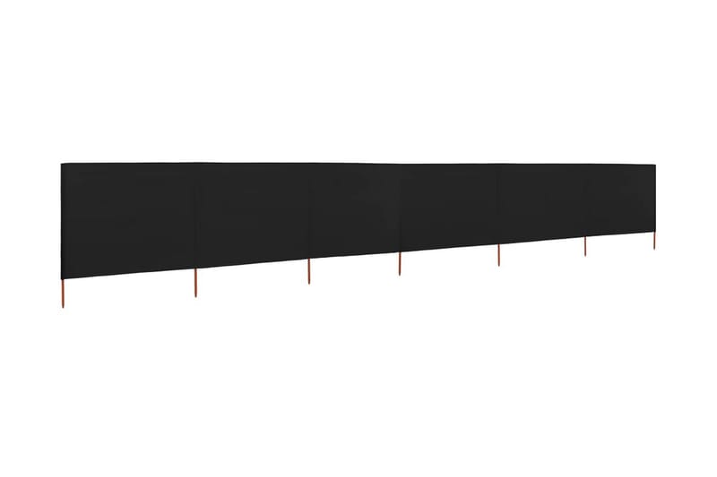 Vindskjerm 6 paneler stoff 800x120 cm svart - Svart - Sikkerhet & vindubeskyttelse veranda - Avskjerming & vindskjerm - Skjerm