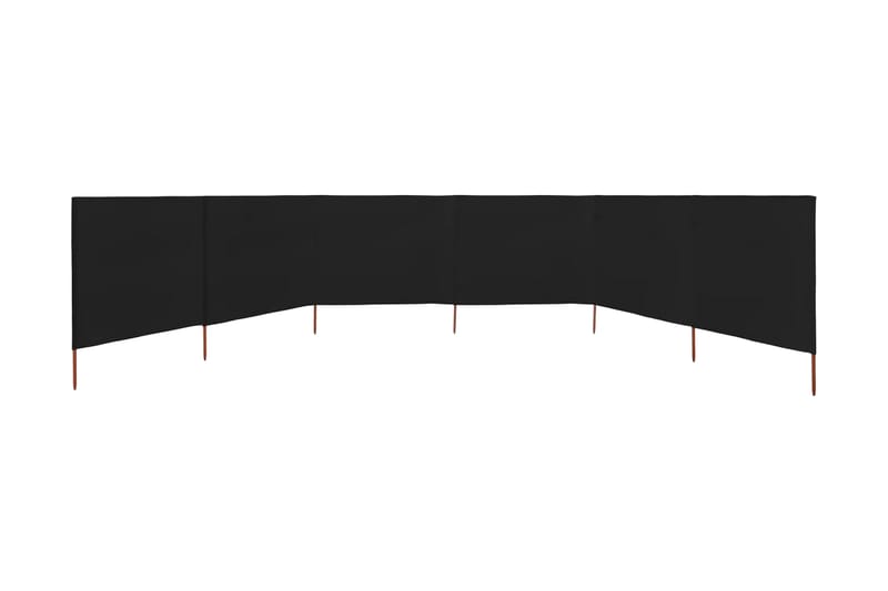 Vindskjerm 6 paneler stoff 800x80 cm svart - Svart - Hagemøbler - Solbeskyttelse - Avskjerming & vindskjerm