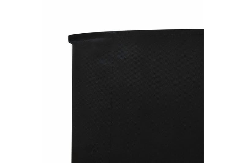 Vindskjerm 6 paneler stoff 800x80 cm svart - Svart - Hagemøbler - Solbeskyttelse - Avskjerming & vindskjerm